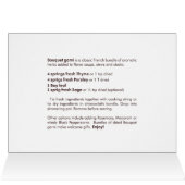 Carte de voeux Herb Bouquet Recette (Intérieur Horizontal (Haut))
