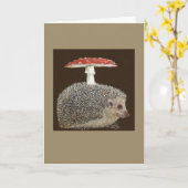 Carte de voeux Hérisson Umbrella #3 (Fleur jaune)