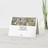Carte de voeux heureuse d'animaux d'année de zoo (Dos)