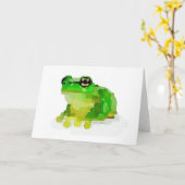 Carte de voeux heureuse d'aquarelle de grenouille (Fleur jaune)