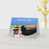 Carte de voeux heureuse de boxeur de Fête du (Fleur jaune)