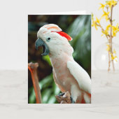 Carte de voeux heureuse de cacatoès (Fleur jaune)