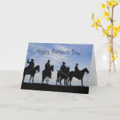 Carte de voeux heureuse de cowboy de fête des (Fleur jaune)