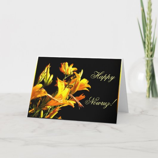 Carte de voeux heureuse de Daylily de Nowruz (Devant)