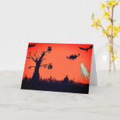Carte de voeux heureuse de Halloween (Fleur jaune)