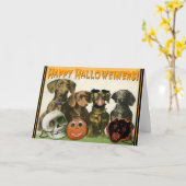 Carte de voeux heureuse de Halloweiners (Fleur jaune)