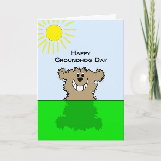 Carte de voeux heureuse de jour de Groundhog (Devant)