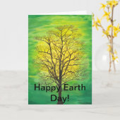 Carte de voeux heureuse de jour de la terre - (Fleur jaune)