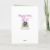 Carte de voeux heureuse de lapin de Pâques Shitzu (Dos)