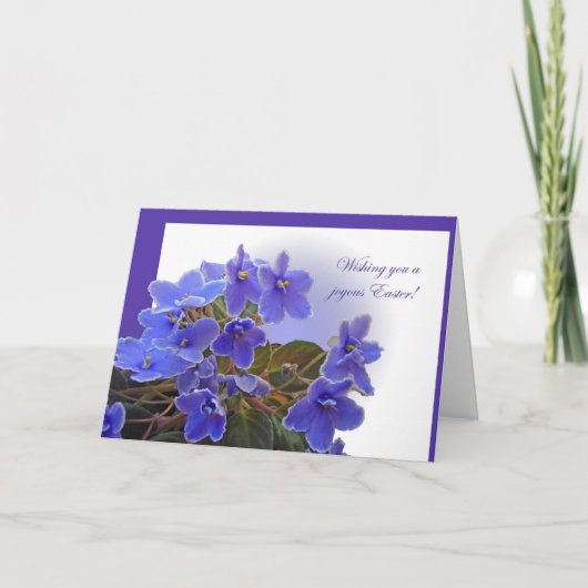 Carte de voeux heureuse de Pâques - violettes (Devant)