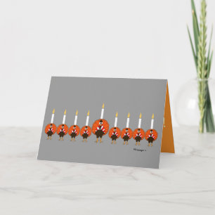 Carte de voeux heureuse de Thanksgivukkah de