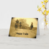 Carte de voeux heureuse de traînées (Fleur jaune)