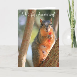 Carte de voeux heureuse d'écureuil d'anniversaire