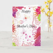 Carte de voeux heureuse du jour de mère (Fleur jaune)