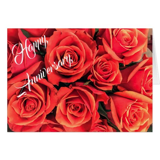 Carte de voeux heureuse personnalisée de roses (Devant horizontal)