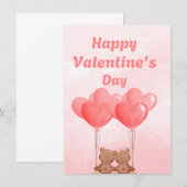 Carte de voeux Heureuse Sainte-Valentin (Devant / Derrière)