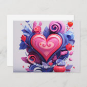 Carte de voeux heureuse Sainte-Valentin (Devant / Derrière)