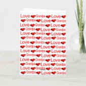 Carte de voeux Heureuse Sainte-Valentin Grand-père (Dos)