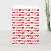 Carte de voeux Heureuse Sainte-Valentin Mama Red H (Dos)