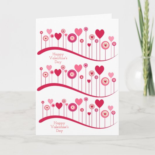 Carte de voeux Heureuse Sainte-Valentin Pink Red H (Devant)