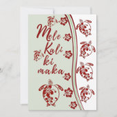 Carte de vœux Hibiscus Honu Mele Kalikimaka (Devant)