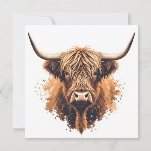 Carte de vœux Highland Coo - (Devant)