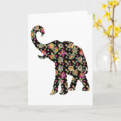Carte de voeux Hippie Elephant (Fleur jaune)