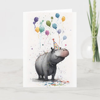 Carte de voeux Hippo Party