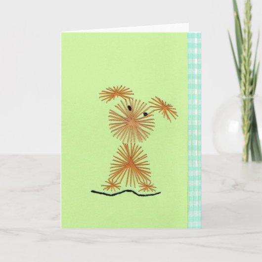 Carte de voeux hirsute de broderie de chiot (Devant)