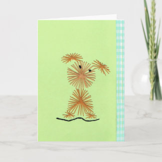 Carte de voeux hirsute de broderie de chiot