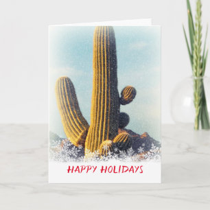 Carte de voeux hiver Saguaro Scene