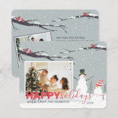 Carte de voeux hiver Snowman (Devant / Derrière)