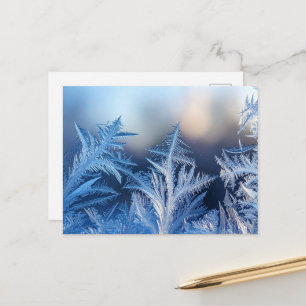 Carte de vœux hivernale en cristal de givre élégan