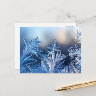 Carte de vœux hivernale en cristal de givre élégan