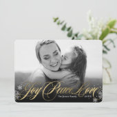 Carte de vœux hivernale photo fête noire (Debout devant)