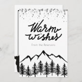 Carte de vœux hivernale sportive inspirée de la mo (Devant / Derrière)