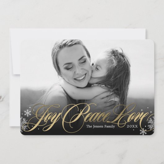 Carte de vœux hivernaux photo fête noire (Devant)