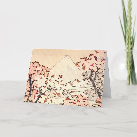 Carte de voeux Hokusai Mount Fuji Cherry Blossoms (Devant)
