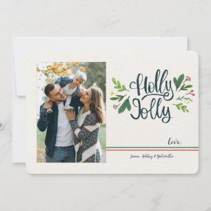 Carte de voeux Holly Jolly Photo Holiday