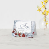 Carte de voeux Holly & Pine Rustic Christmas PHOTO (Fleur jaune)