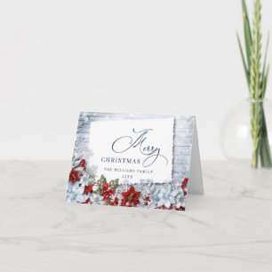 Carte de voeux Holly & Pine Rustic Christmas PHOTO