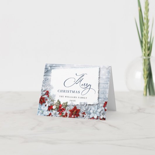 Carte de voeux Holly & Pine Rustic Christmas PHOTO (Devant)