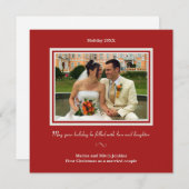 Carte de voeux Holly rouge de Noël (Devant / Derrière)