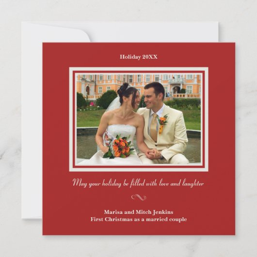 Carte de voeux Holly rouge de Noël (Devant)