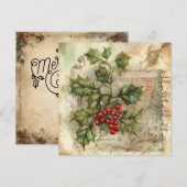 Carte de voeux Holly Shabby (Devant / Derrière)