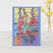 Carte de voeux Hollyhocks (Fleur jaune)