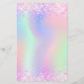 Carte de voeux Holographique rose violet (Dos)