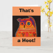 Carte de voeux Hoot Owl (Fleur jaune)