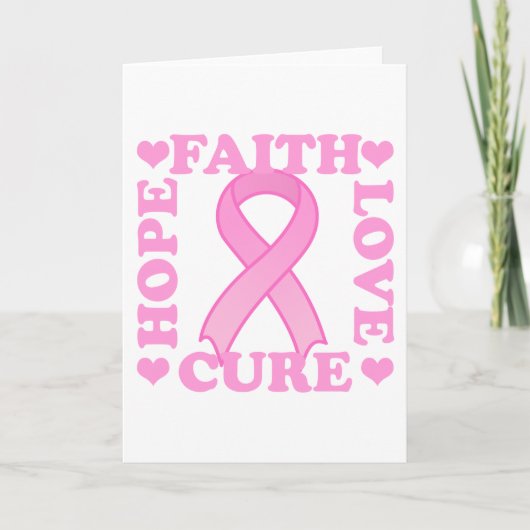 Carte de voeux Hope Faith Love Cure (Devant)