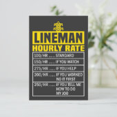 Carte de voeux horaire Funny Lineman (Debout devant)